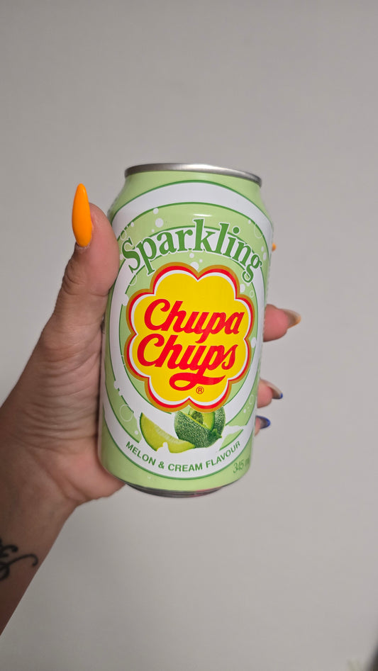 Chupa Chups Melon & Cream Flavor, boisson au goût de melon de 345ml