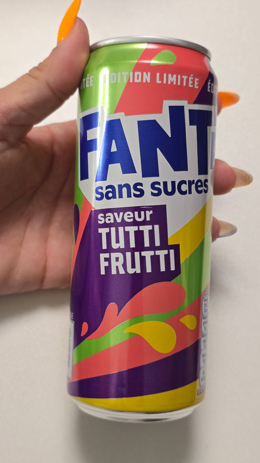 Fanta Tutti Frutti Zero Sugar Limited Edition, boisson sans alcool au goût tutti frutti de 250ml