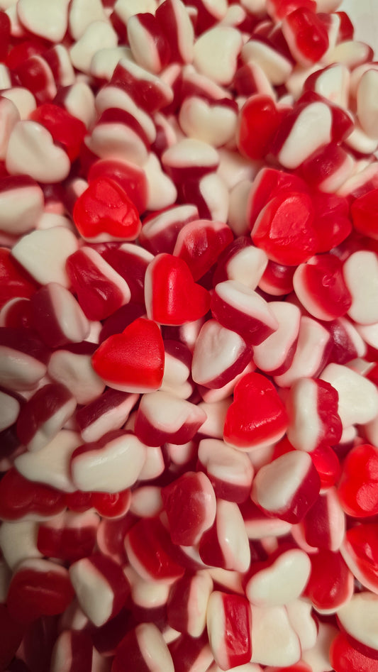 Petit coeurs fraise-crème 100g