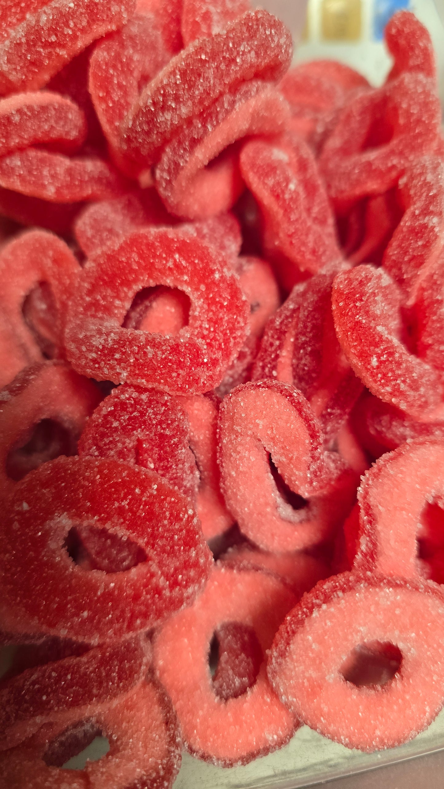 Anneaux sucrés goût FRAISE 100g