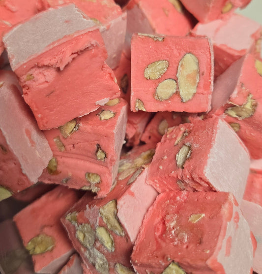 Gros cubes de nougats tendres goût FRAMBOISE 100g