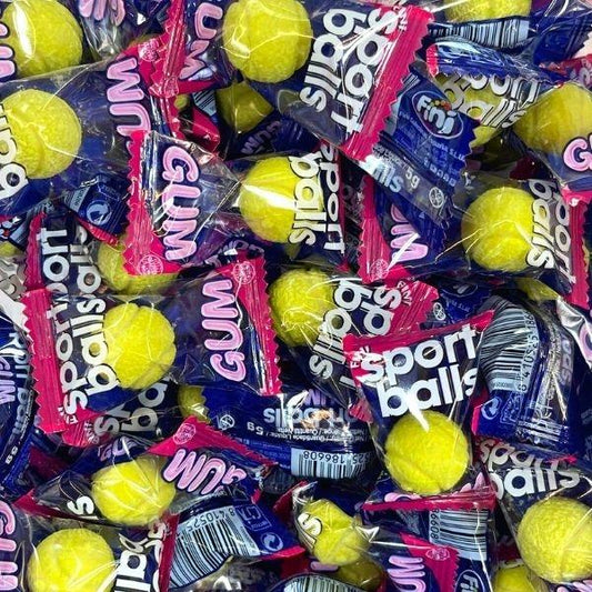 Tennis balls chewing gum