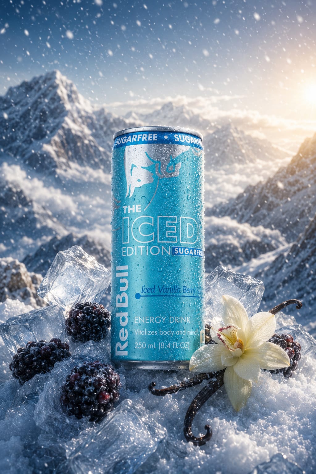 Red Bull goût mûre givrée et vanille sans sucre 25cl
