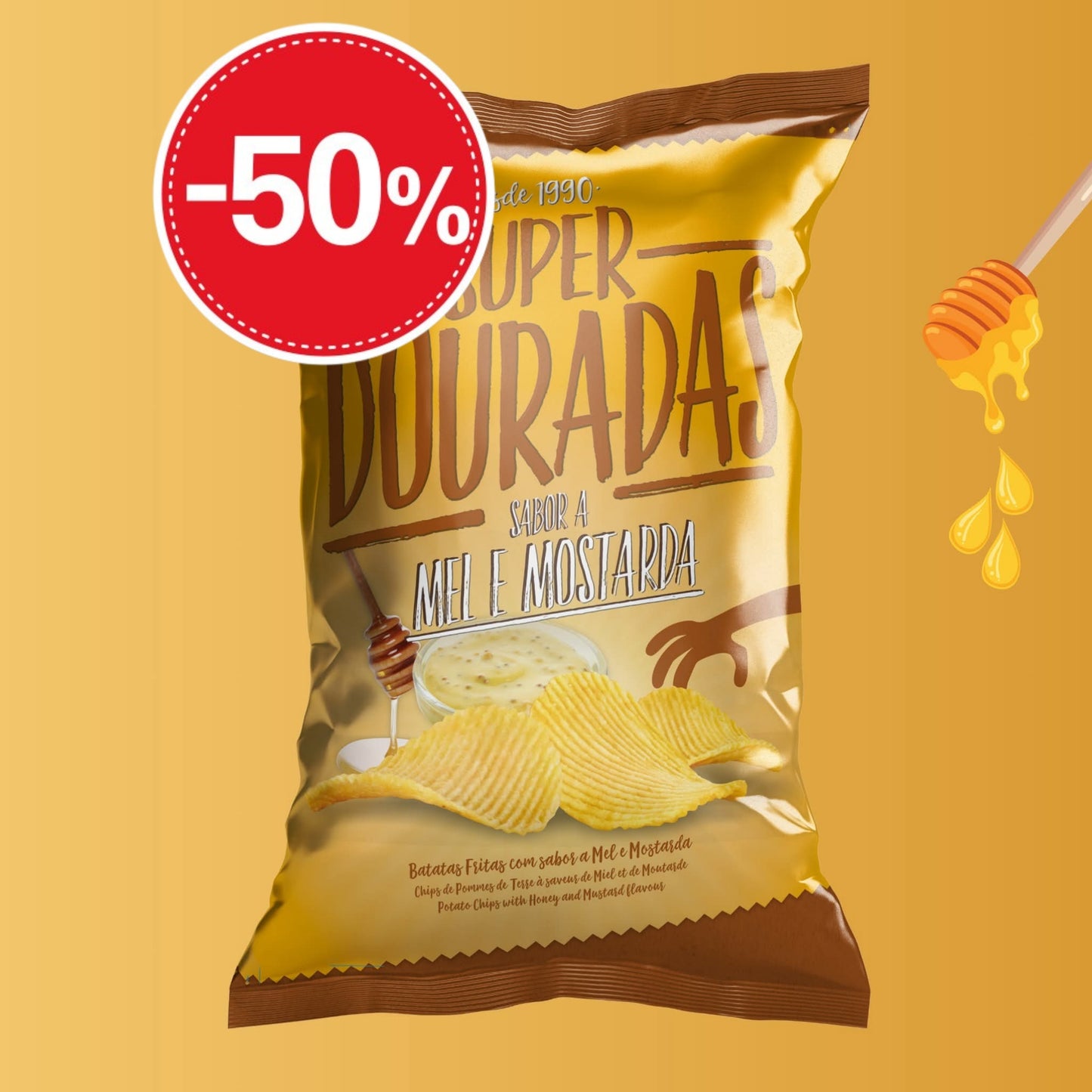 Chips ondulées saveur miel et moutarde 150 G DLC : 14/09/26