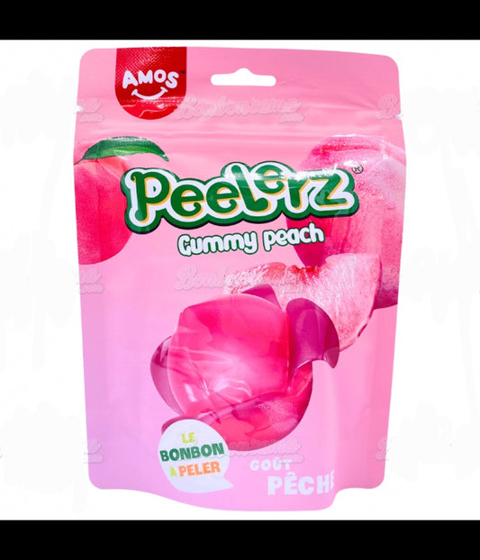 Sachet bonbons Amos Peelerz Pêche 120gr