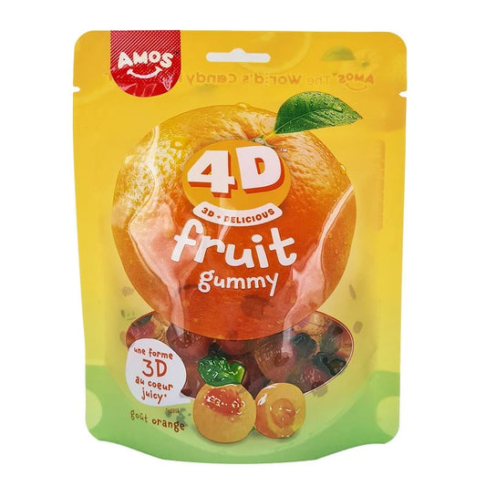 Sachet Amos 4D Fruit Gummy Orange 120 gr